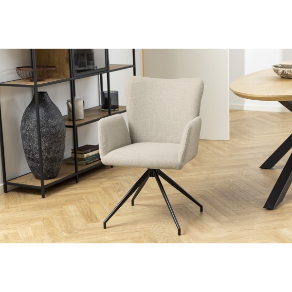 Krzesło Laura z podłokietnikami beżowe - ACTONA